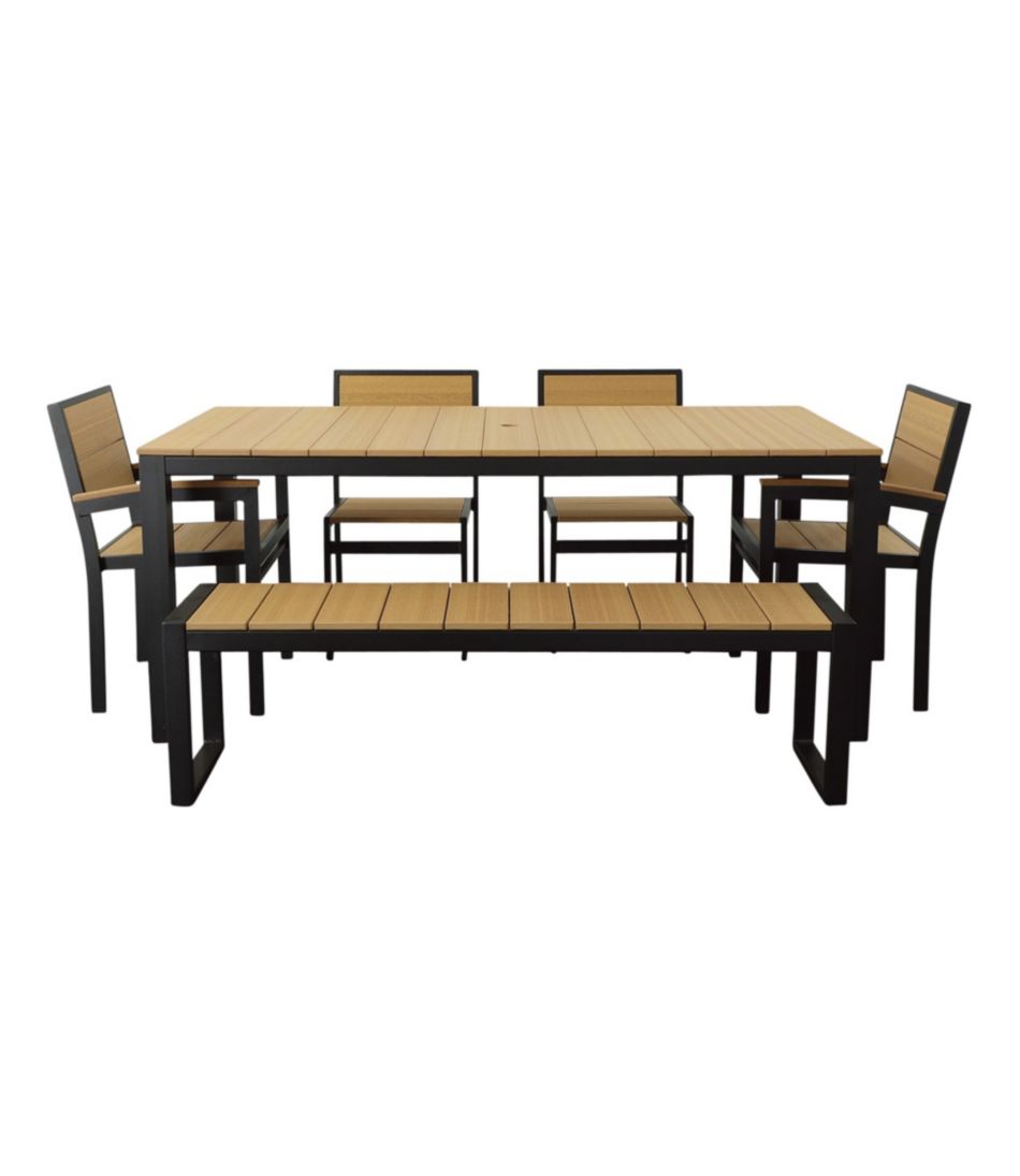 Black Aluminum/Recycled Poly Lumber Farmhouse Dining Set