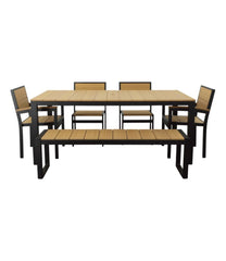 Black Aluminum/Recycled Poly Lumber Farmhouse Dining Set