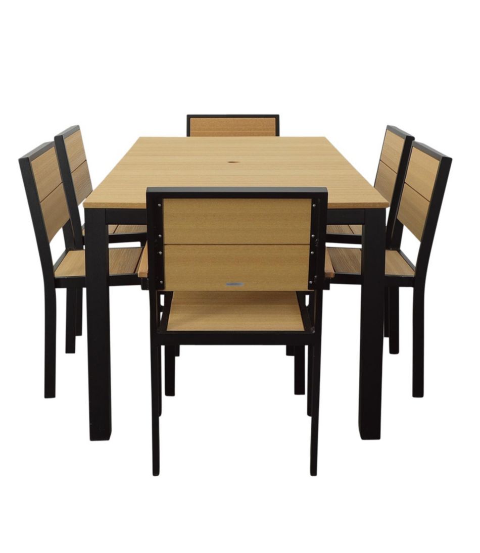Black Aluminum/Recycled Poly Lumber Farmhouse Dining Set