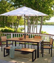 Black Aluminum/Recycled Poly Lumber Farmhouse Dining Set