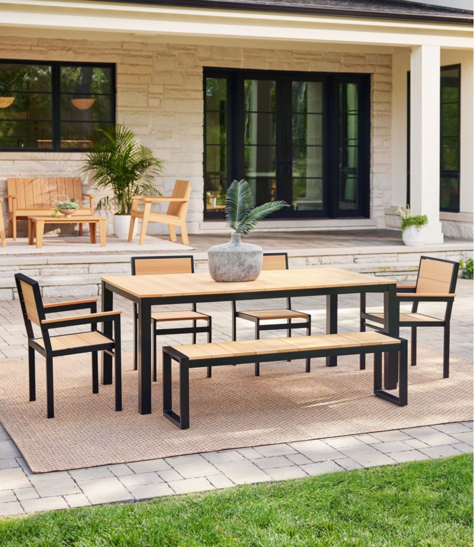 Black Aluminum/Recycled Poly Lumber Farmhouse Dining Set