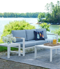 White Aluminum Deep Seating Side Table