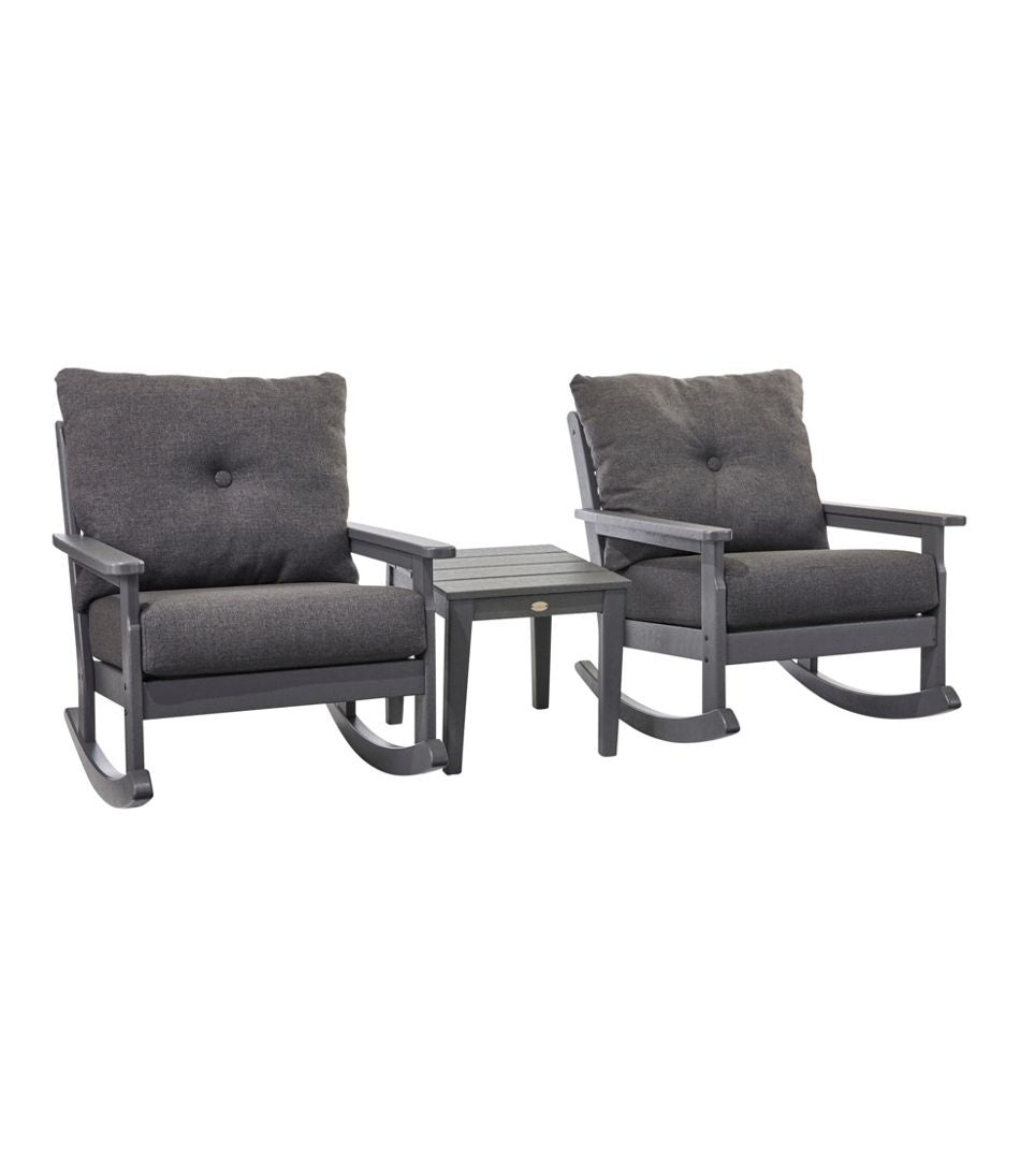 All-Weather Patio Rocker Set with Side Table Slate Gray