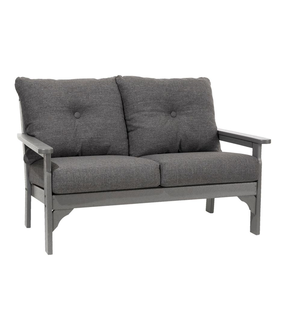 Slate Gray All-Weather Patio Loveseat with Textured Cushion