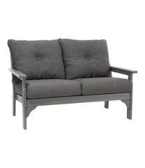 Slate Gray All-Weather Patio Loveseat with Textured Cushion