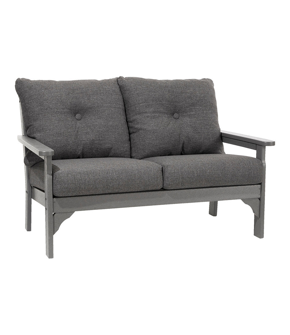All-Weather Patio Loveseat with Textured Cushion Slate Gray