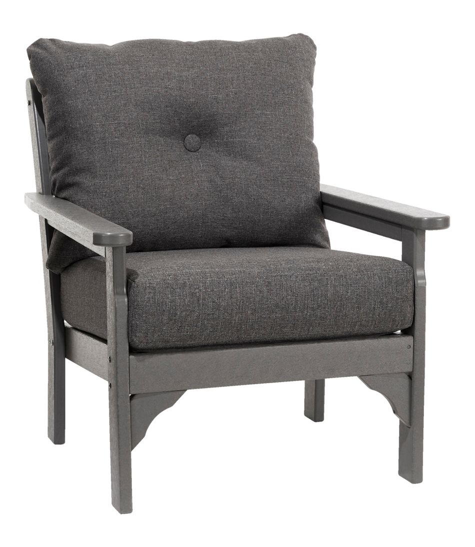Slate Gray All-Weather Patio Chair with Textured Cushion