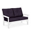 All-Weather Patio Loveseat with Textured Cushion White