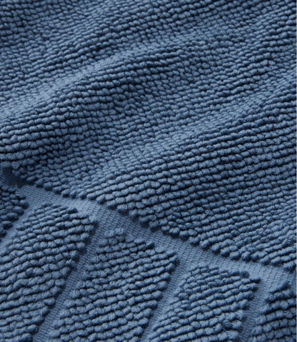 Organic Cotton Textured Bordered Bath Mat
