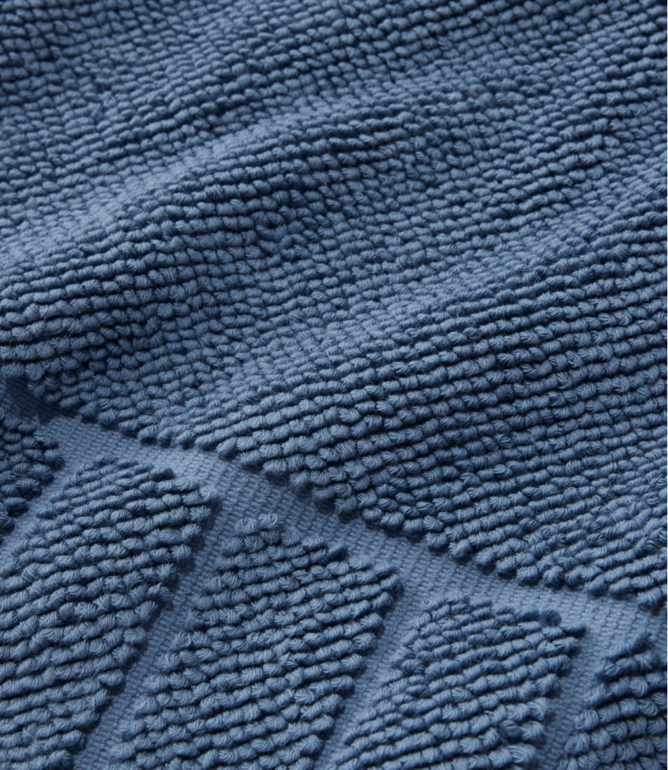 Organic Cotton Textured Bordered Bath Mat