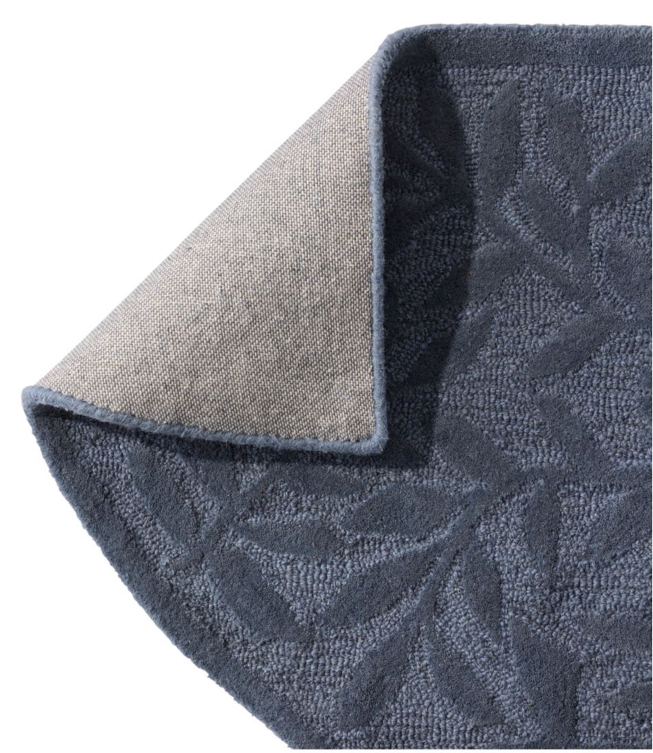 Crescent Leaf Wool Hearth Rug