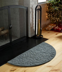 Crescent Leaf Wool Hearth Rug