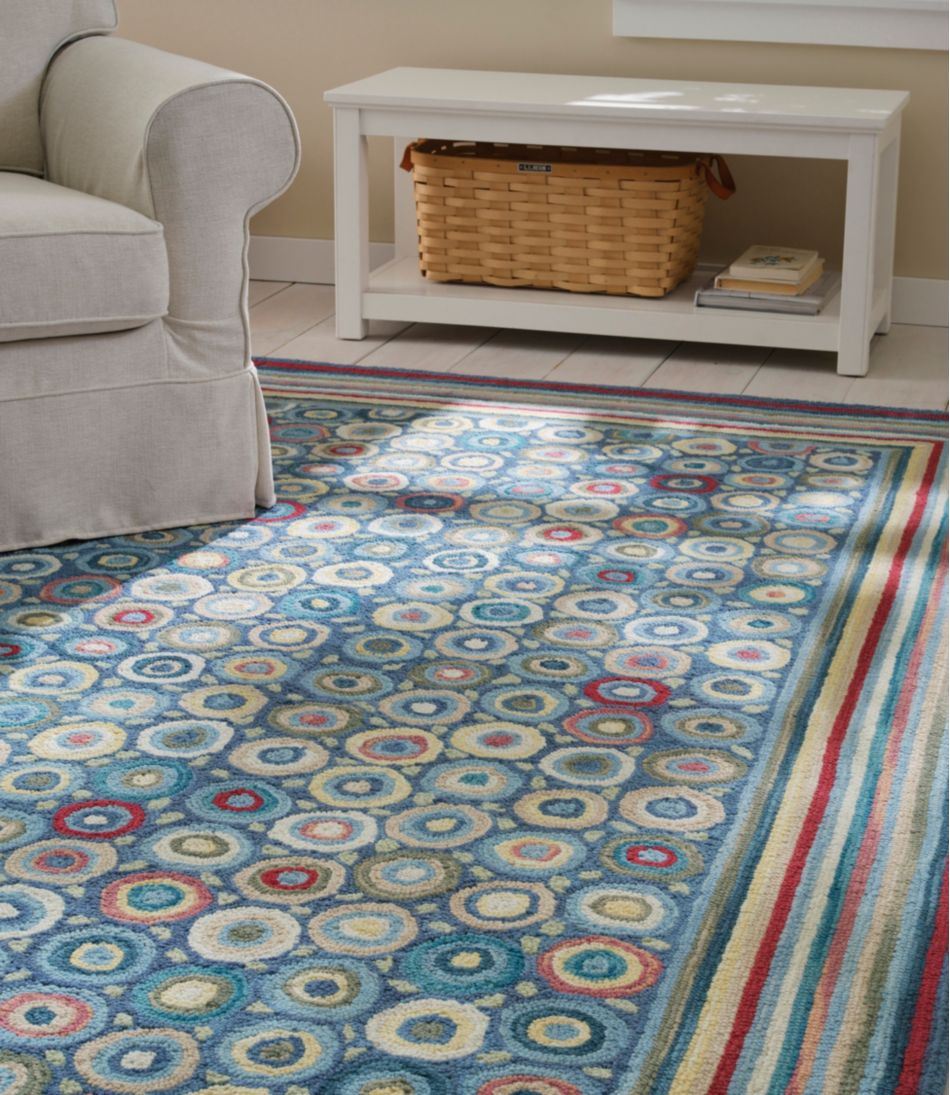 Coins Bean's Wool Hooked Rug