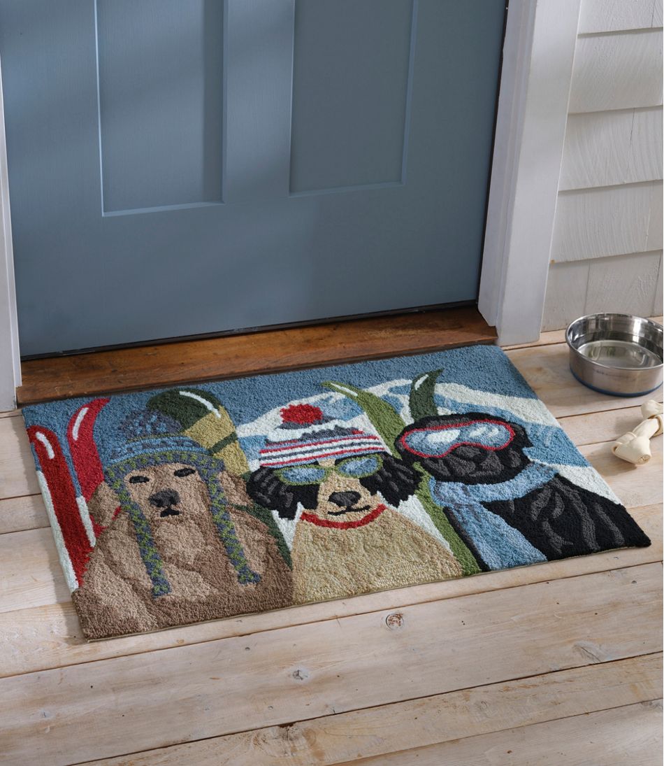 Dogs Skiing Indoor/Outdoor Vacationland Rug