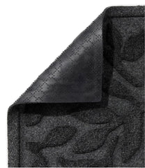 Heavyweight Recycled Waterhog Doormat Woodland Leaf Half Round