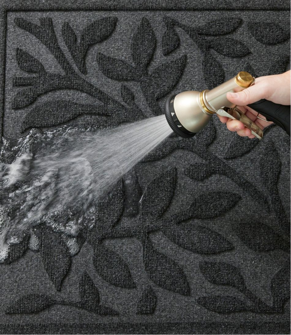 Heavyweight Recycled Waterhog Doormat Woodland Leaf Half Round