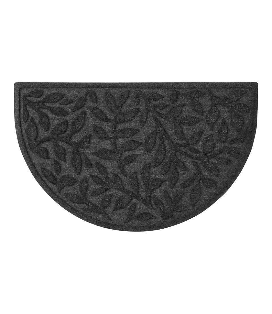 Heavyweight Recycled Waterhog Doormat Half Round Woodland Leaf