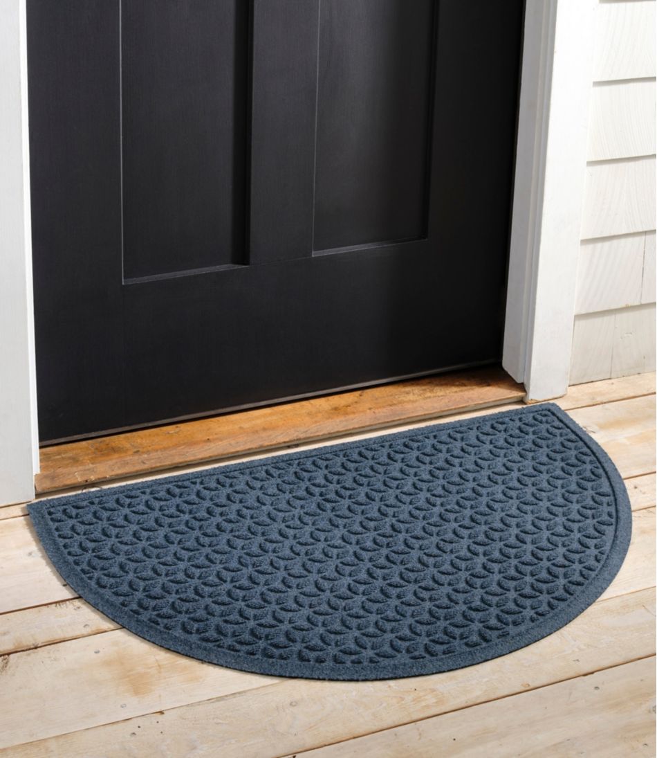 Half Round Heavyweight Recycled Waterhog Doormat Blooming Circles