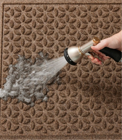 Heavyweight Recycled Waterhog Mat Runner, Blooming Circles