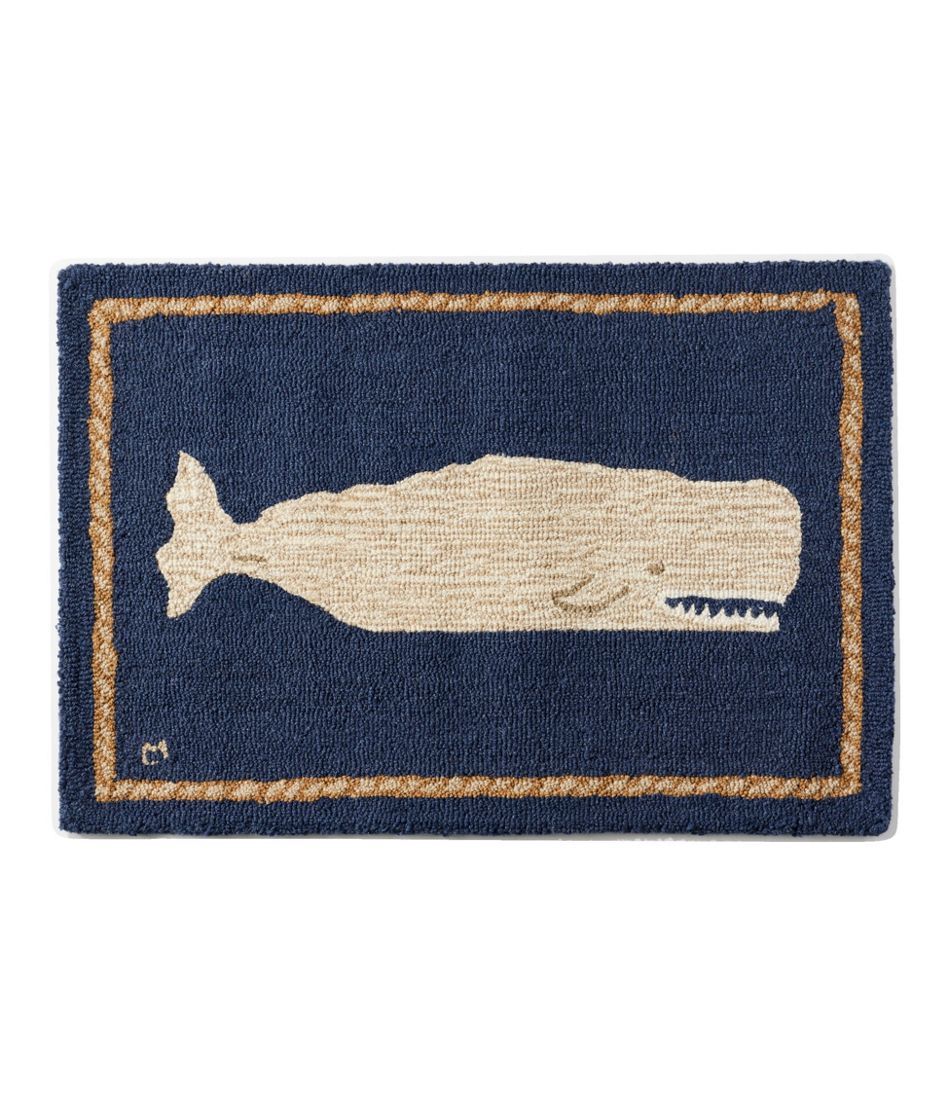 Wool Hooked Novelty Rug Whale