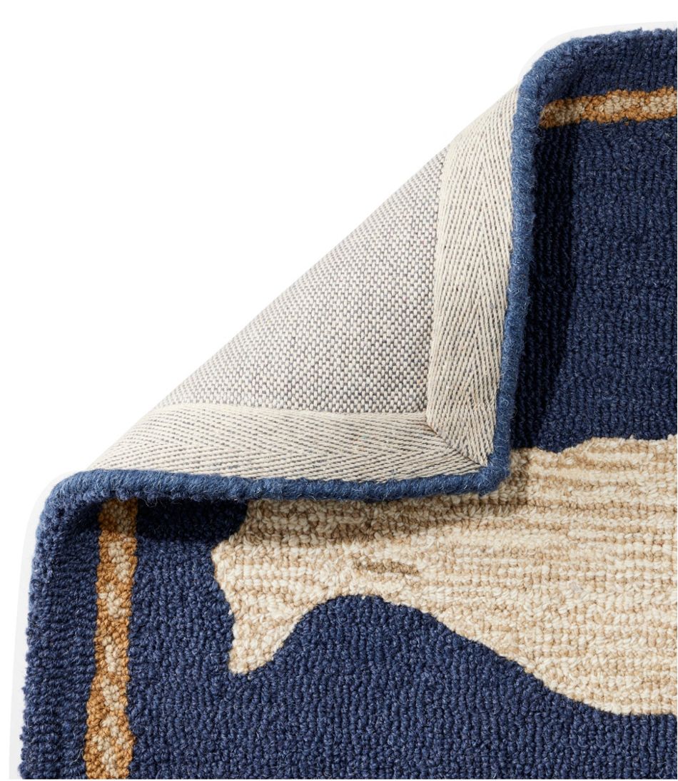 Wool Hooked Novelty Rug Whale