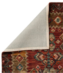 Sienna Multi Double Border Wool Hooked Rug