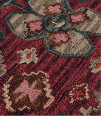 Sienna Multi Double Border Wool Hooked Rug