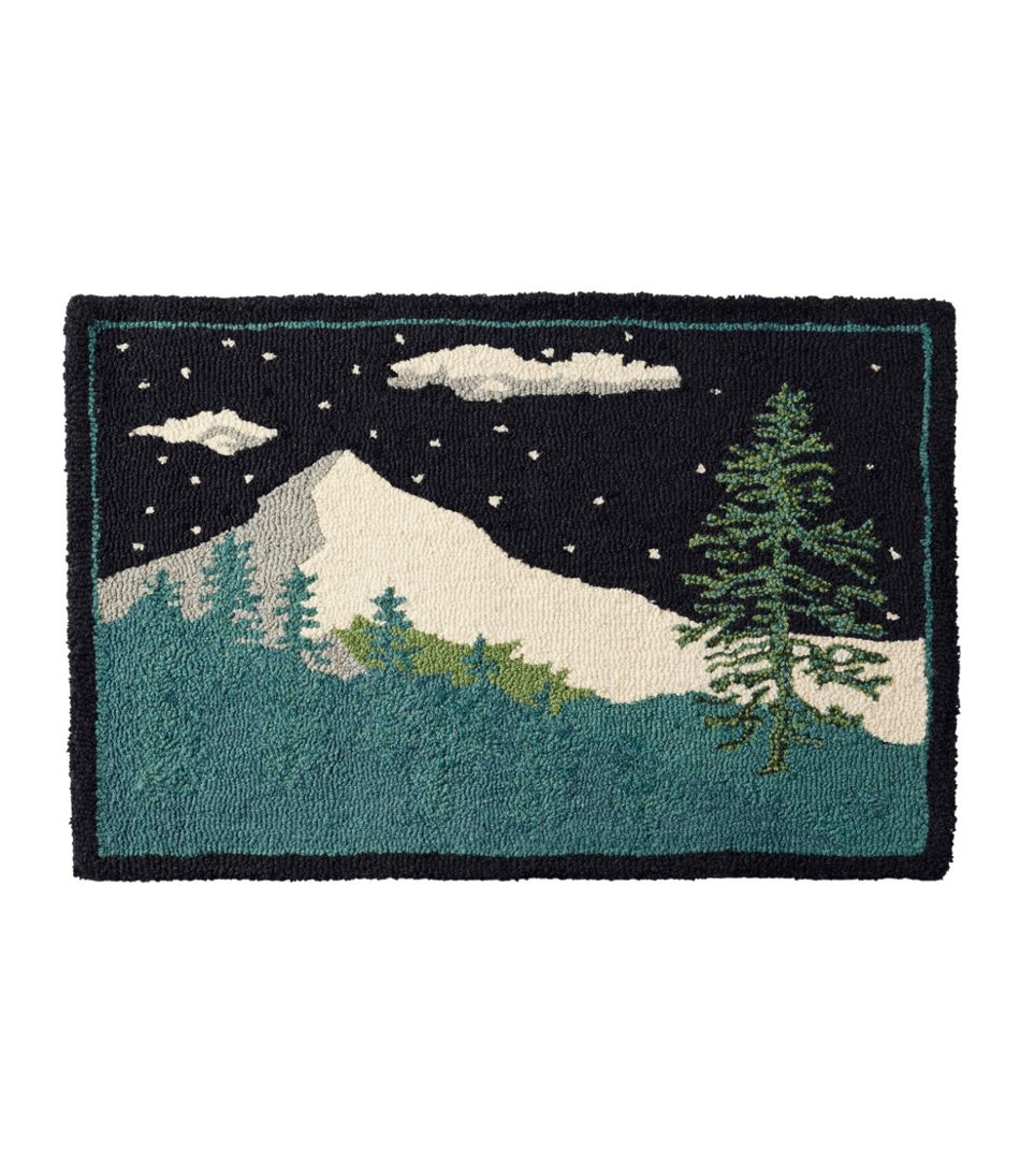 Winter Woods Wool Hooked Novelty Rug