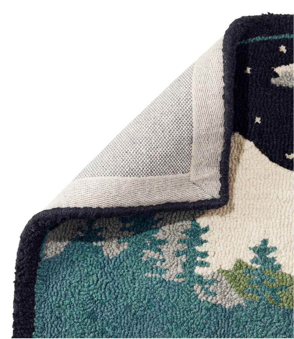 Winter Woods Wool Hooked Novelty Rug