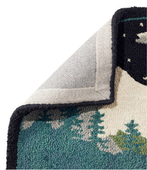 Winter Woods Wool Hooked Novelty Rug
