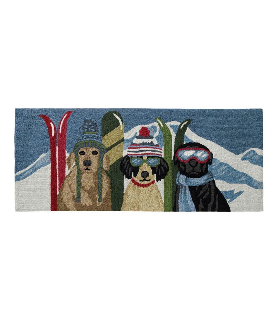 Dogs Skiing Indoor/Outdoor Vacationland Runner