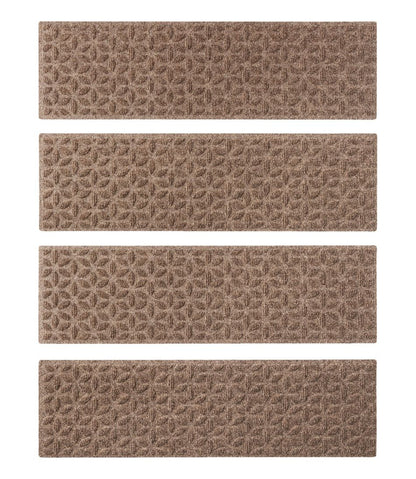Heavyweight Waterhog Mat, Stair Treads, Set of Four, Blooming Circles