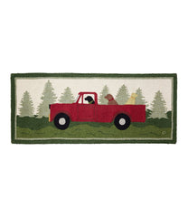 Dog Caravan Wool Hooked Novelty Runner