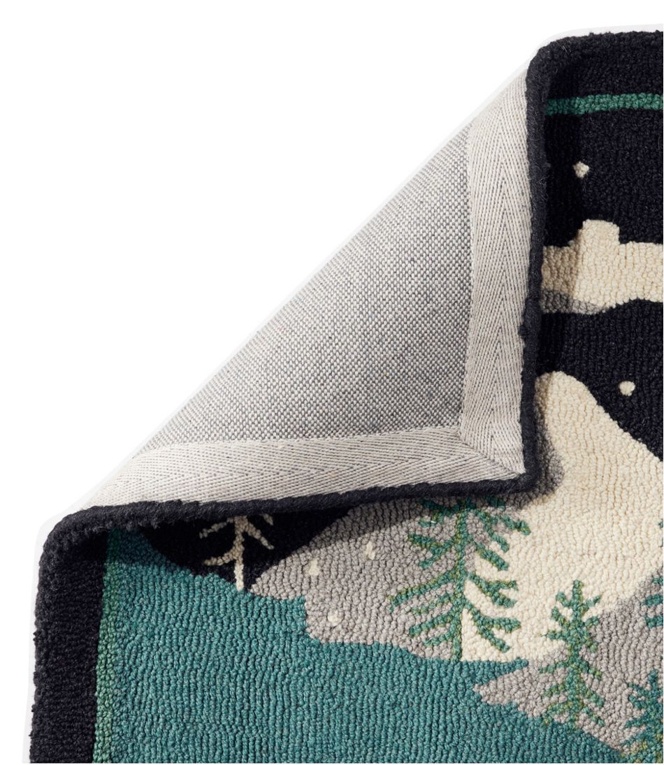 Wool Hooked Runner Winter Woods