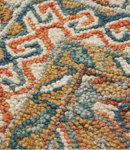 Bordered Medallion Wool Tufted Rug