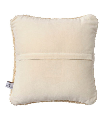 Wool Hooked Throw Pillow, Yellow Dog, 14" x 14"