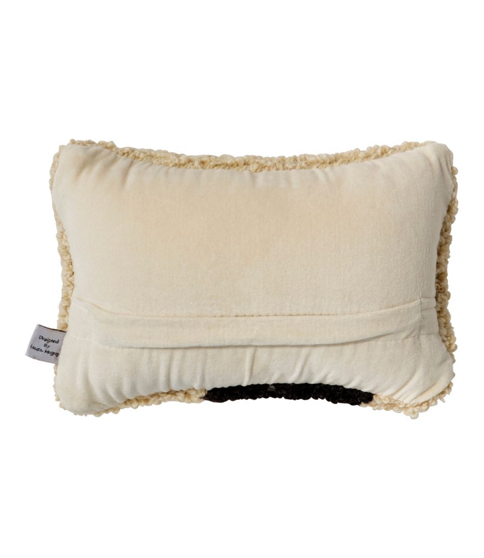 Black Labrador Wool Hooked Throw Pillow 8" x 12"