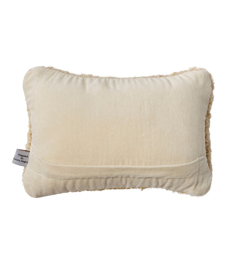 Yellow Labrador Wool Hooked Throw Pillow 8" x 12"