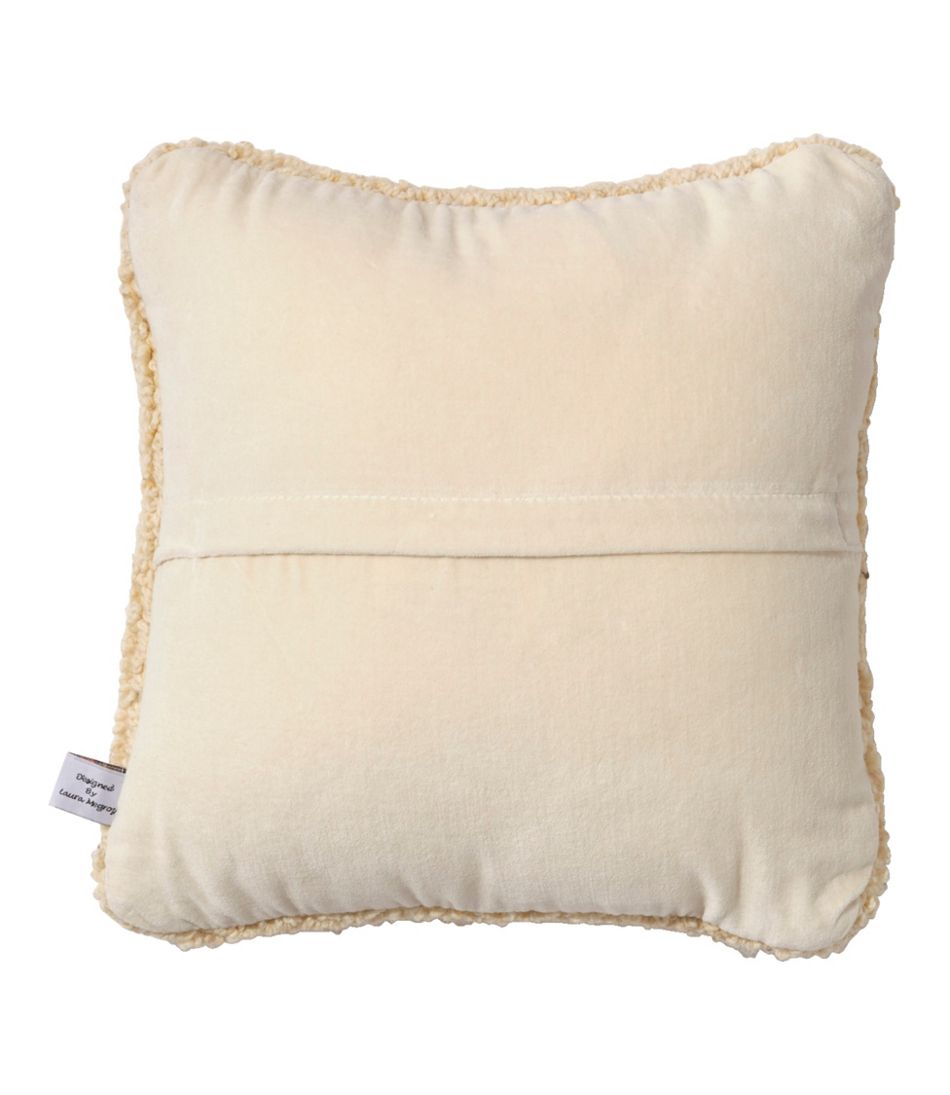 14" x 14" Black Dog Wool Hooked Throw Pillow