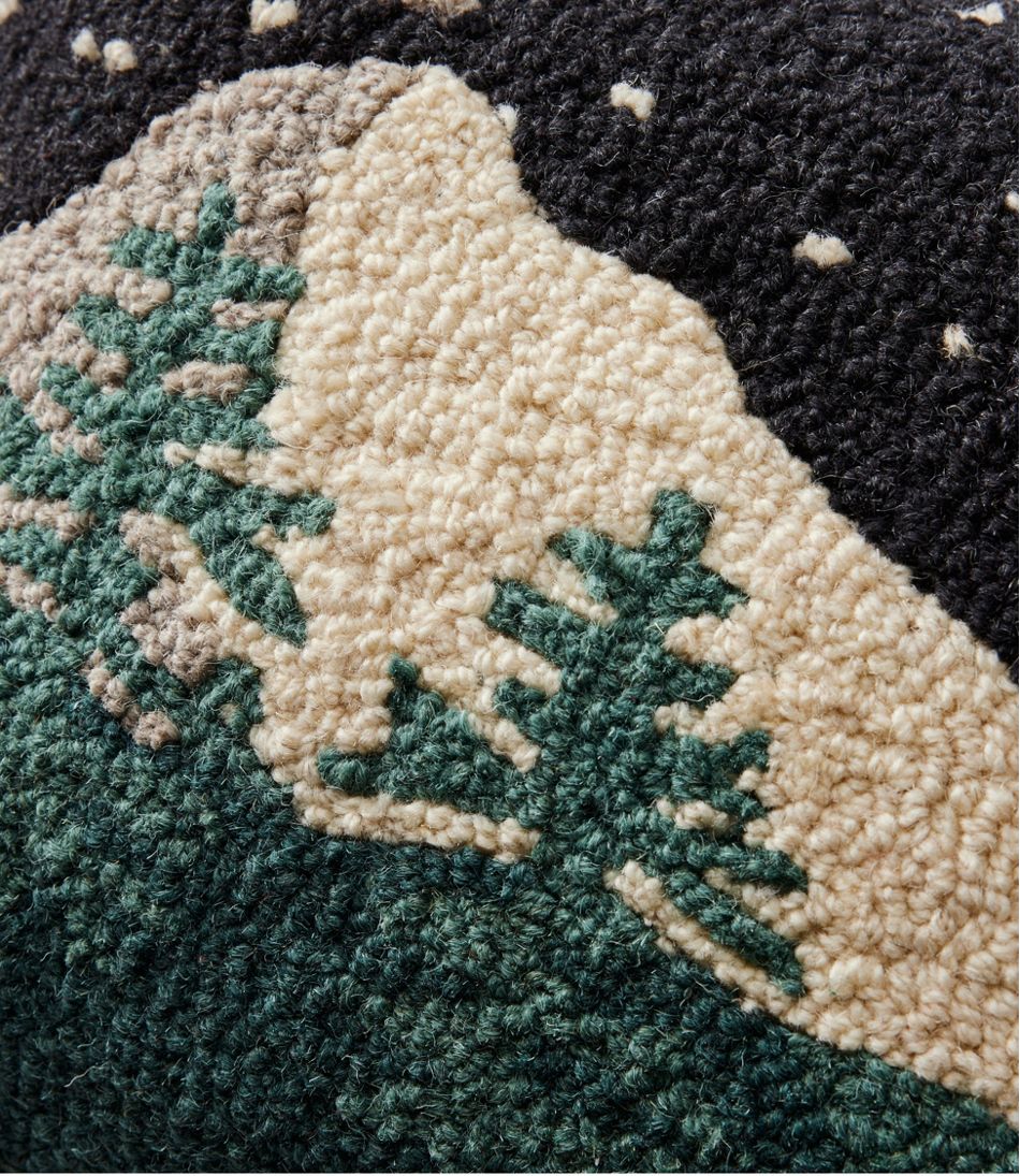 12" x 18" Wool Hooked Throw Pillow Winter Woods