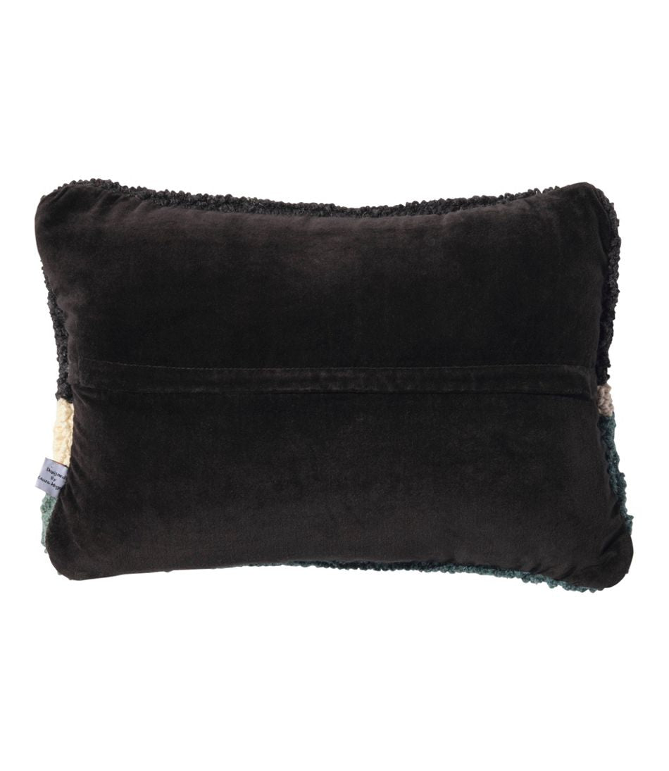 12" x 18" Wool Hooked Throw Pillow Winter Woods