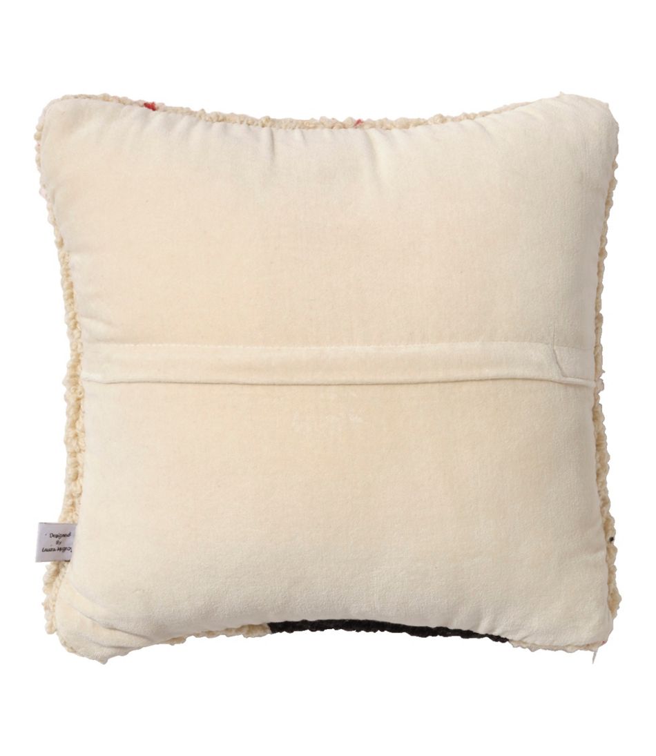 Wool Hooked Throw Pillow Snowflake Black Lab 14" x 14"