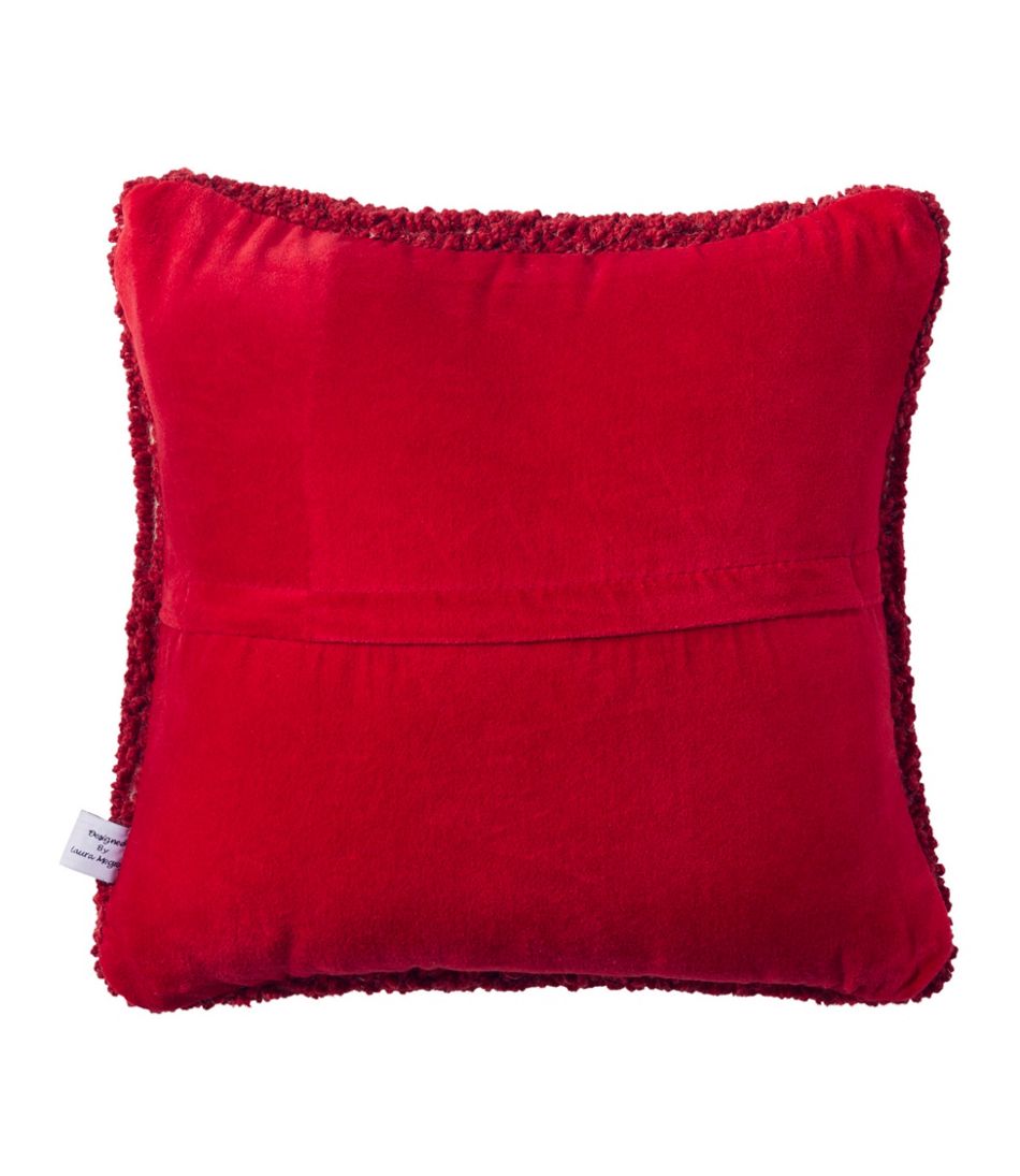 Snowflake 14" x 14" Wool Hooked Throw Pillow