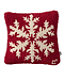 Snowflake 14" x 14" Wool Hooked Throw Pillow