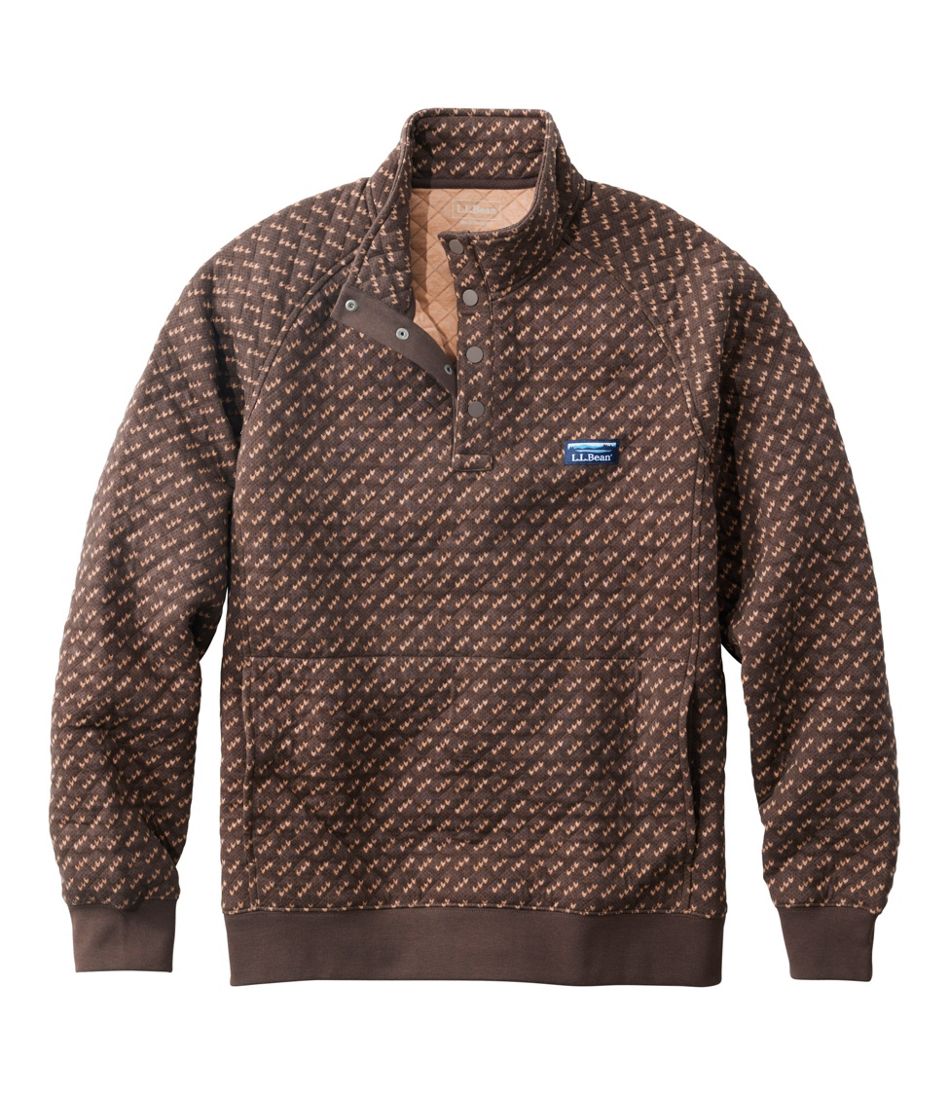 Mockneck Men's Bean's Quilted Sweatshirt Print