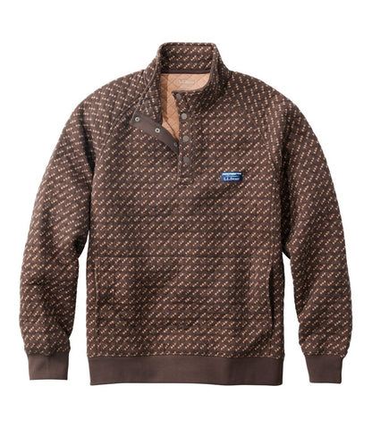 Men's Bean's Quilted Sweatshirt, Mockneck, Print