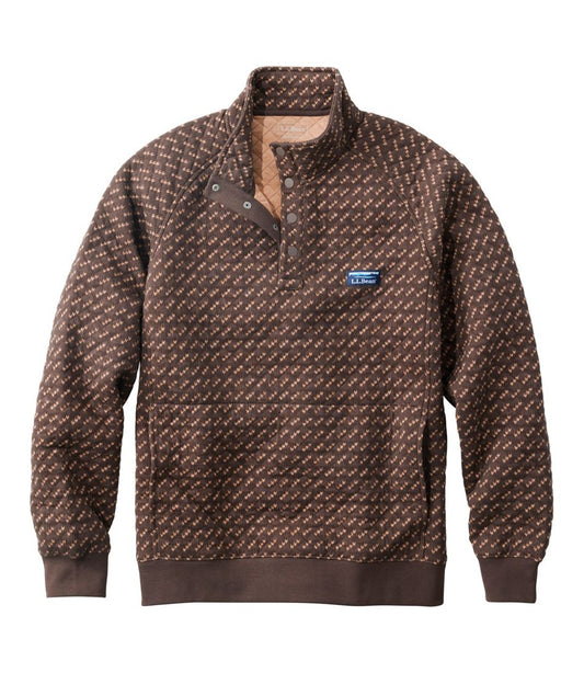 Men's Bean's Quilted Sweatshirt, Mockneck, Print