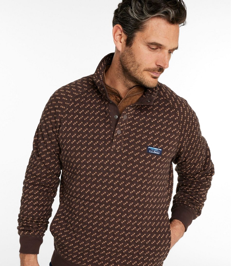 Mockneck Men's Bean's Quilted Sweatshirt Print