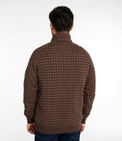 Men's Bean's Quilted Sweatshirt, Mockneck, Print