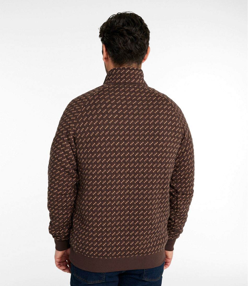 Mockneck Men's Bean's Quilted Sweatshirt Print